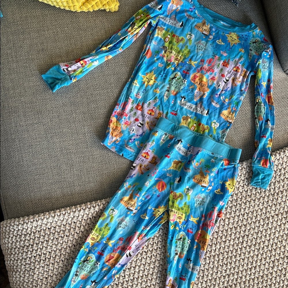 Little Sleepies Blue Animal Print Pajama Set